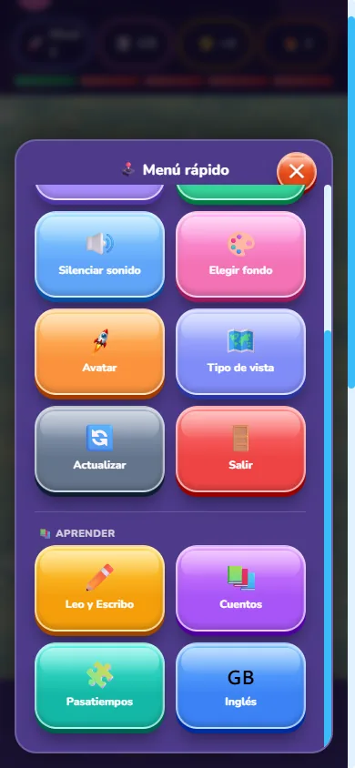 Bloque Aprender del menú rápido